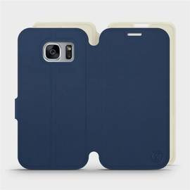 Hülle für Samsung Galaxy S7 Edge - Farbe Marineblau mit Platin