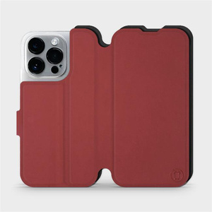 Hülle für Apple iPhone 14 Pro - Farbe Dunkelrot mit Schwarz