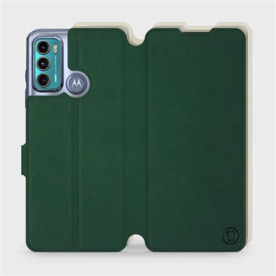 Hülle für Motorola Moto G60 - Farbe Grün mit Platin