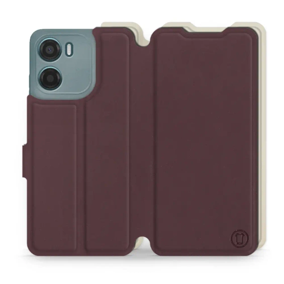 Hülle für Motorola Moto G05 - Farbe Burgund mit Platin