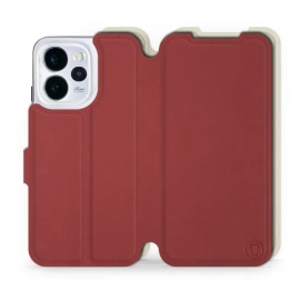 Hülle für OPPO Reno 15 - Farbe Dunkelrot mit Platin