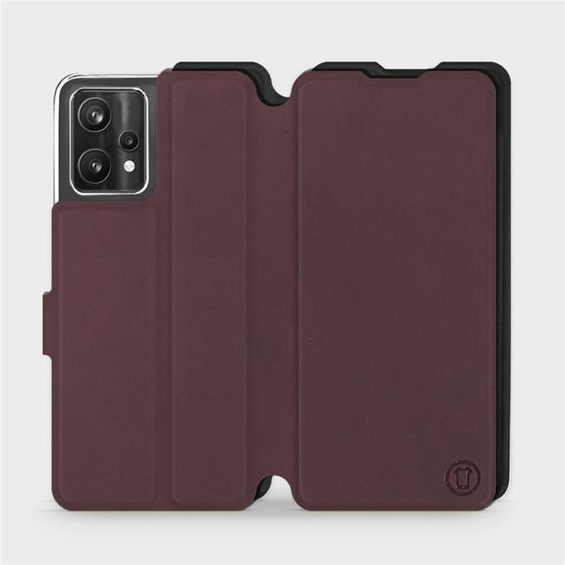 Hülle für Realme 9 5G - Farbe Burgund mit Schwarz