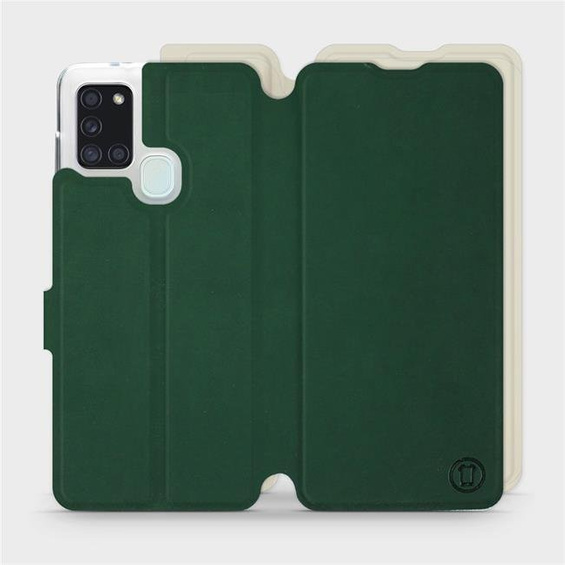 Hülle für Samsung Galaxy A21S - Farbe Grün mit Platin