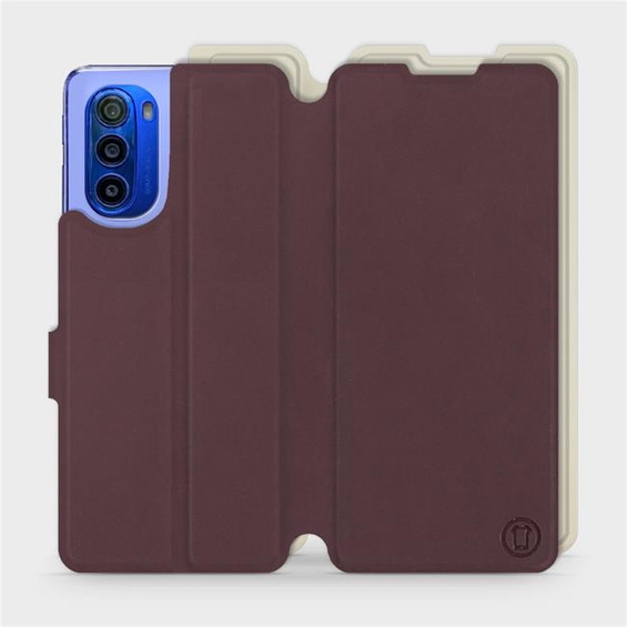 Hülle für Motorola Moto G51 5G - Farbe Burgund mit Platin