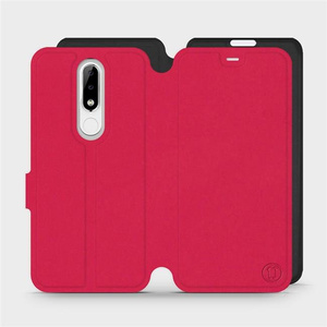 Hülle für Nokia 5.1 Plus - Farbe Rot mit Schwarz