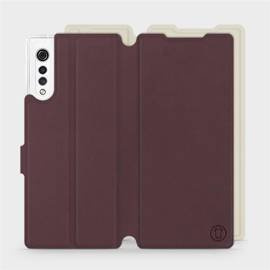 Hülle für LG Velvet - Farbe Burgund mit Platin