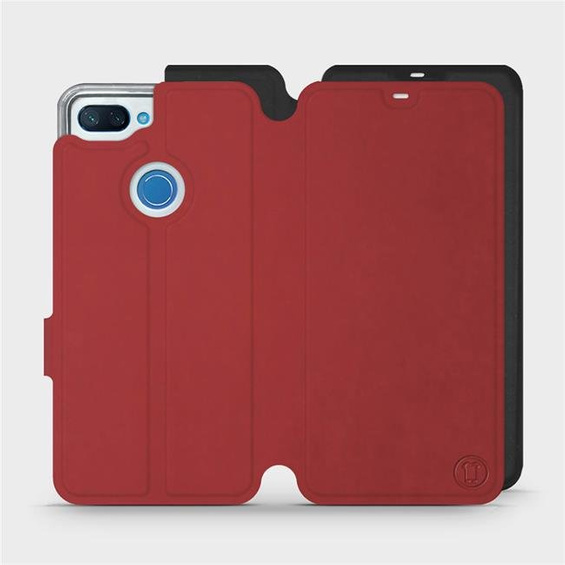 Hülle für Xiaomi Mi 8 Lite - Farbe Dunkelrot mit Schwarz
