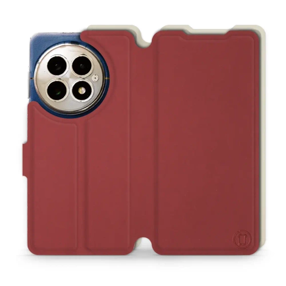 Hülle für OnePlus 13 - Farbe Dunkelrot mit Platin