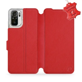 Hülle für Xiaomi Redmi Note 10 - Farbe Red Leather