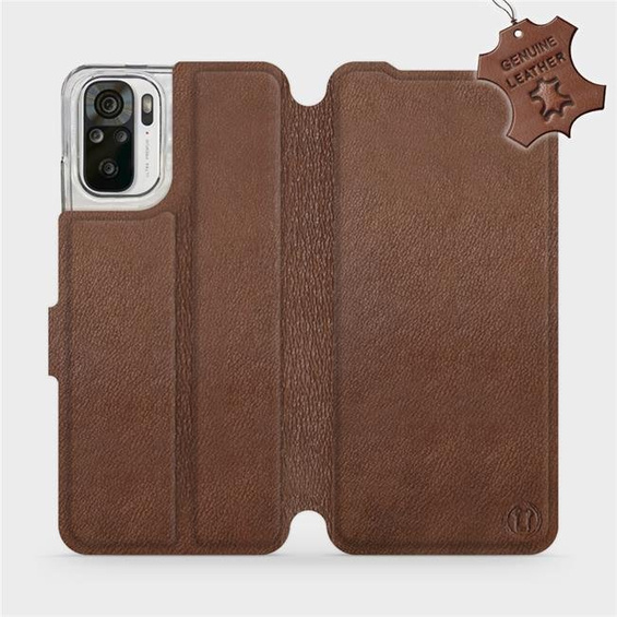 Hülle für Xiaomi Redmi Note 10 - Farbe Brown Leather