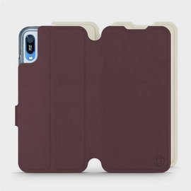 Hülle für Huawei Y6 2019 - Farbe Burgund mit Platin