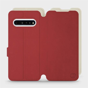 Hülle für LG V60 ThinQ 5G - Farbe Dunkelrot mit Platin