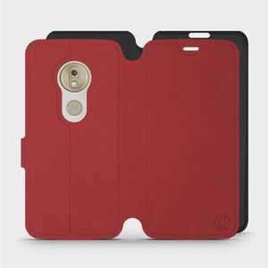 Hülle für Motorola Moto G7 Play - Farbe Dunkelrot mit Schwarz