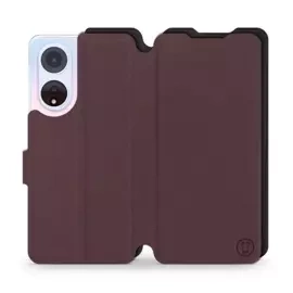 Hülle für OPPO A98 5G - Farbe Burgund mit Schwarz