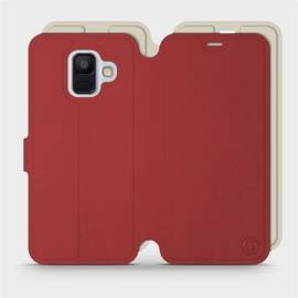 Hülle für Samsung Galaxy A6 2018 - Farbe Dunkelrot mit Platin
