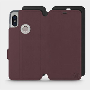 Hülle für Xiaomi Redmi Note 5 - Farbe Burgund mit Schwarz