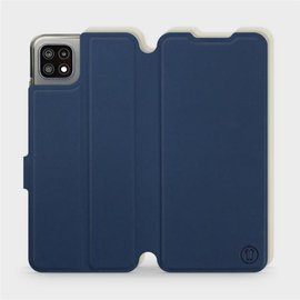 Hülle für Samsung Galaxy A22 5G - Farbe Marineblau mit Platin