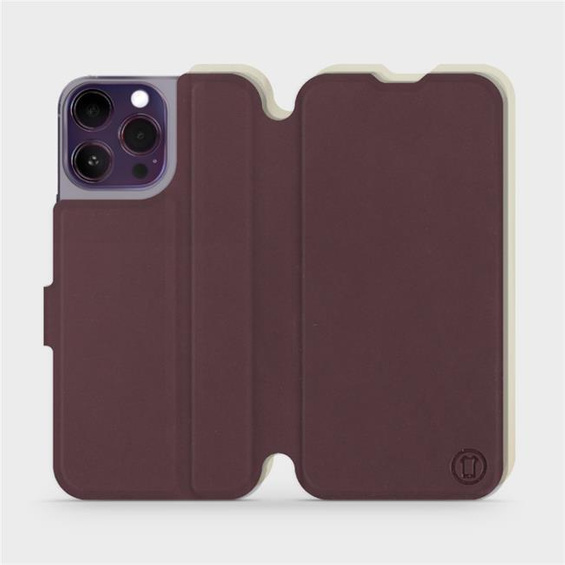 Hülle für Apple iPhone 14 Pro Max - Farbe Burgund mit Platin