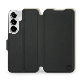 Hülle für Samsung Galaxy S25 - Farbe Schwarz mit Platin