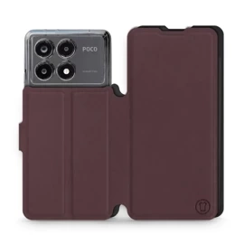 Hülle für Xiaomi POCO X6 Pro - Farbe Burgund mit Schwarz