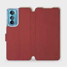 Hülle für Motorola Edge 30 5G - Farbe Dunkelrot mit Platin