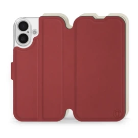 Hülle für Apple iPhone 16 - Farbe Dunkelrot mit Platin