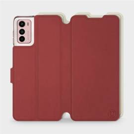 Hülle für Motorola Moto G42 - Farbe Dunkelrot mit Platin