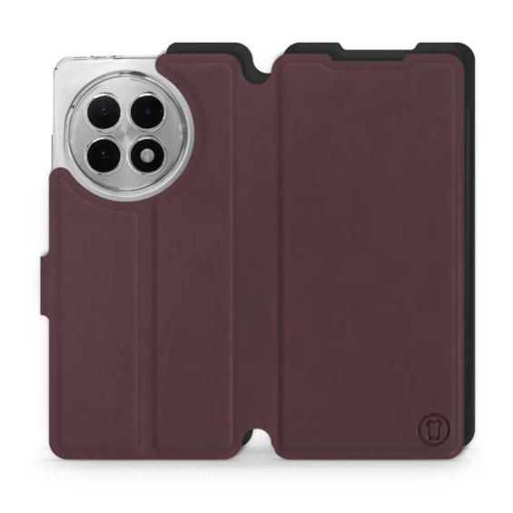 Hülle für OnePlus 13R - Farbe Burgund mit Schwarz