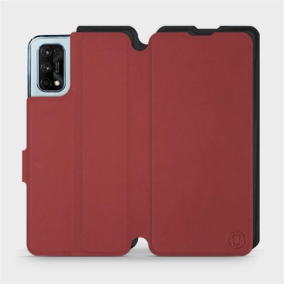 Hülle für Realme 7 Pro - Farbe Dunkelrot mit Schwarz
