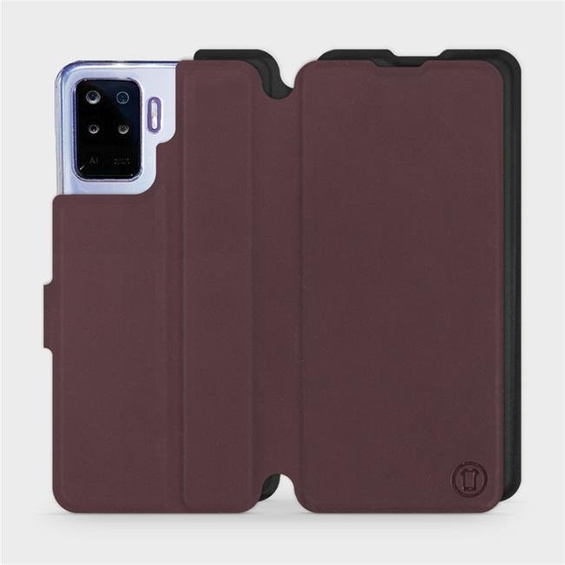Hülle für OPPO Reno 5 Lite - Farbe Burgund mit Schwarz