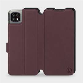 Hülle für Samsung Galaxy A22 5G - Farbe Burgund mit Schwarz