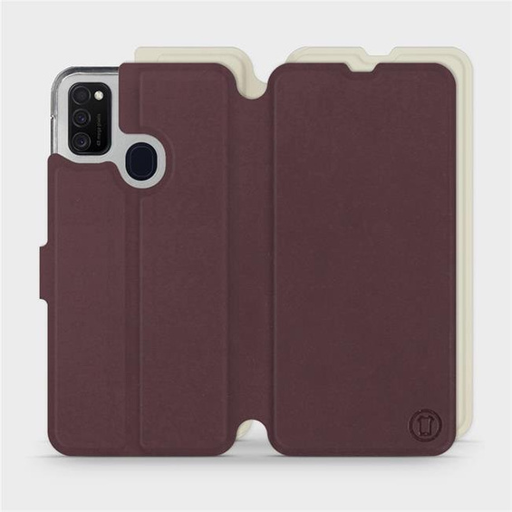 Hülle für Samsung Galaxy M21 - Farbe Burgund mit Platin