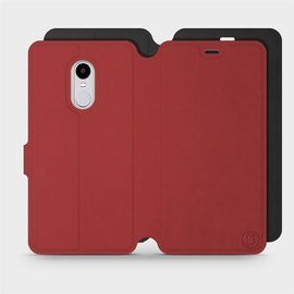 Hülle für Xiaomi Redmi Note 4 - Farbe Dunkelrot mit Schwarz