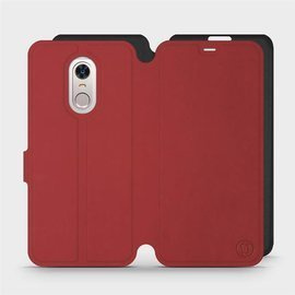 Hülle für Xiaomi Redmi 5 Plus - Farbe Dunkelrot mit Schwarz