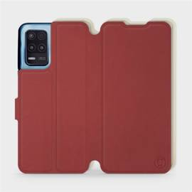 Hülle für Realme 8 5G - Farbe Dunkelrot mit Platin