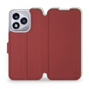 Hülle für Huawei Honor 400 Lite - Farbe Dunkelrot mit Platin