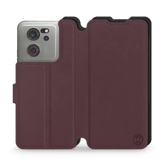 Hülle für Xiaomi 13T - Farbe Burgund mit Schwarz
