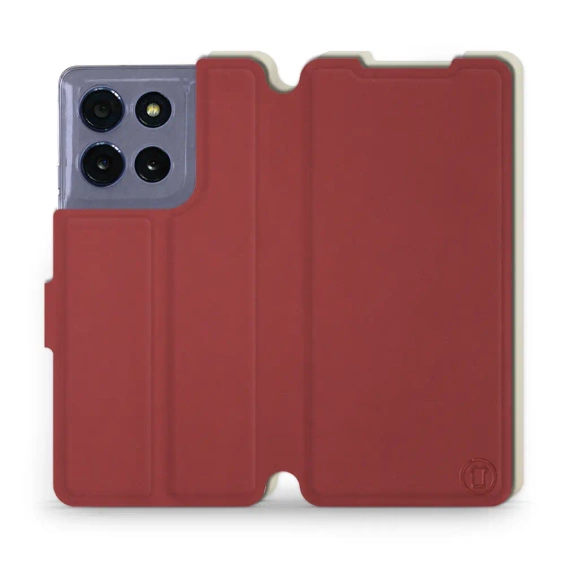 Hülle für Motorola Moto G86 5G - Farbe Dunkelrot mit Platin