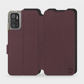 Hülle für Xiaomi Poco M3 Pro 5G - Farbe Burgund mit Schwarz