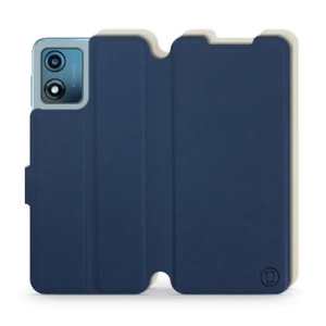 Hülle für Motorola Moto E13 - Farbe Marineblau mit Platin