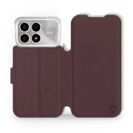 Hülle für Xiaomi Poco F8 Pro - Farbe Burgund mit Platin