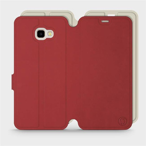 Hülle für Samsung Galaxy J4 Plus 2018 - Farbe Dunkelrot mit Platin