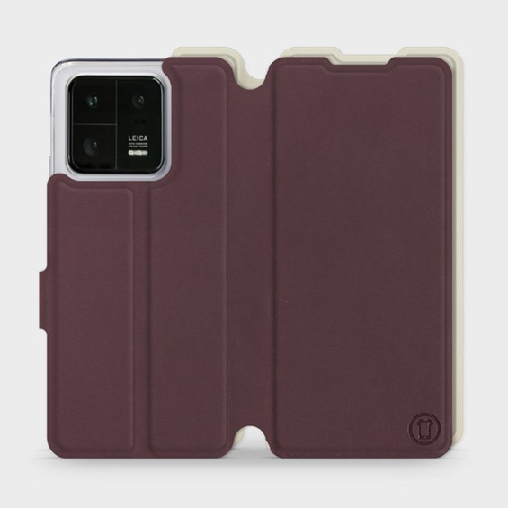 Hülle für Xiaomi 13 Pro - Farbe Burgund mit Platin