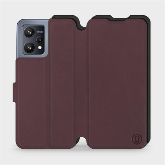 Hülle für Realme 9 - Farbe Burgund mit Schwarz