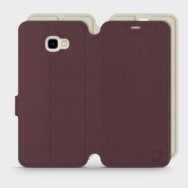 Hülle für Samsung Galaxy J4 Plus 2018 - Farbe Burgund mit Platin