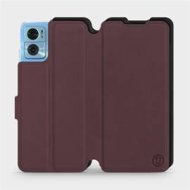 Hülle für Motorola Moto E22 - Farbe Burgund mit Schwarz