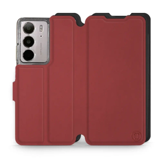 Hülle für Realme C75 - Farbe Dunkelrot mit Schwarz