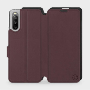 Hülle für Sony Xperia 10 III - Farbe Burgund mit Schwarz