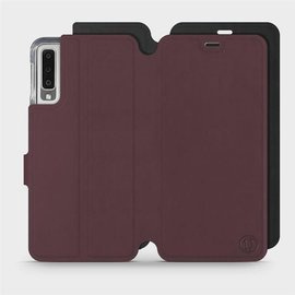 Hülle für Samsung Galaxy A7 2018 - Farbe Burgund mit Schwarz