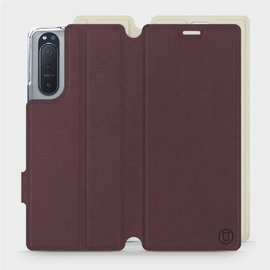 Hülle für Sony Xperia 5 II - Farbe Burgund mit Platin